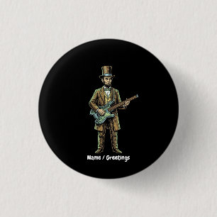 Bóton Redondo 2.54cm Abraham Lincoln Cabeça Balançando Sem Guitarra Blo