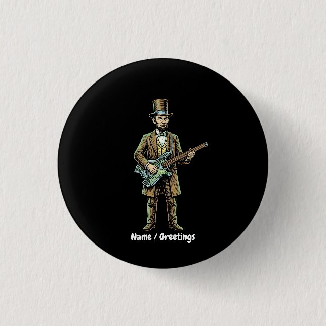 Bóton Redondo 2.54cm Abraham Lincoln Cabeça Balançando Sem Guitarra Blo (Frente)