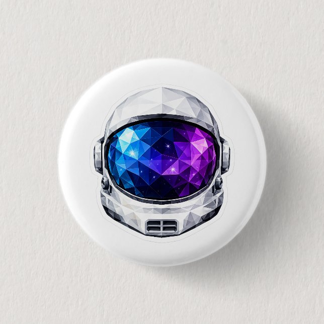 Bóton Redondo 2.54cm Adesivo de Capacete de Astronauta (Frente)