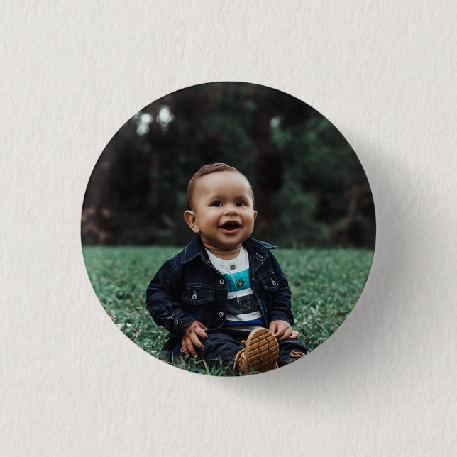 Bóton Redondo 2.54cm Adicione sua própria foto personalizada (Frente)