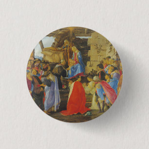 Bóton Redondo 2.54cm Adoração dos Magos por Sandro Botticelli 1475