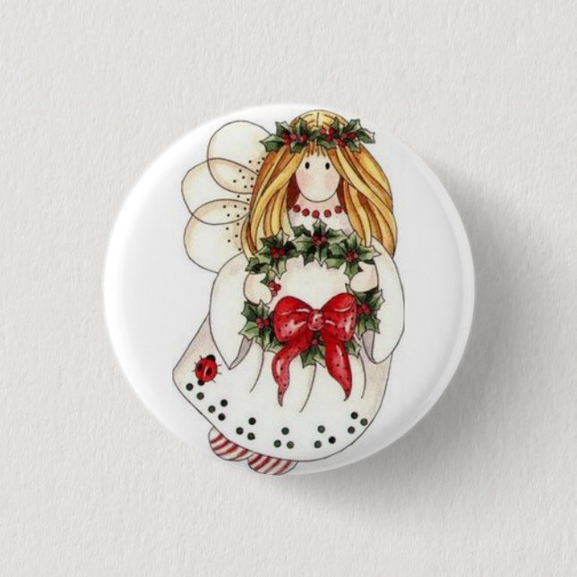 BÓTON REDONDO 2.54CM **ADORAVELMENTE E BOTÃO DE DIVERSÃO DE NATAL DOCE  (Frente)