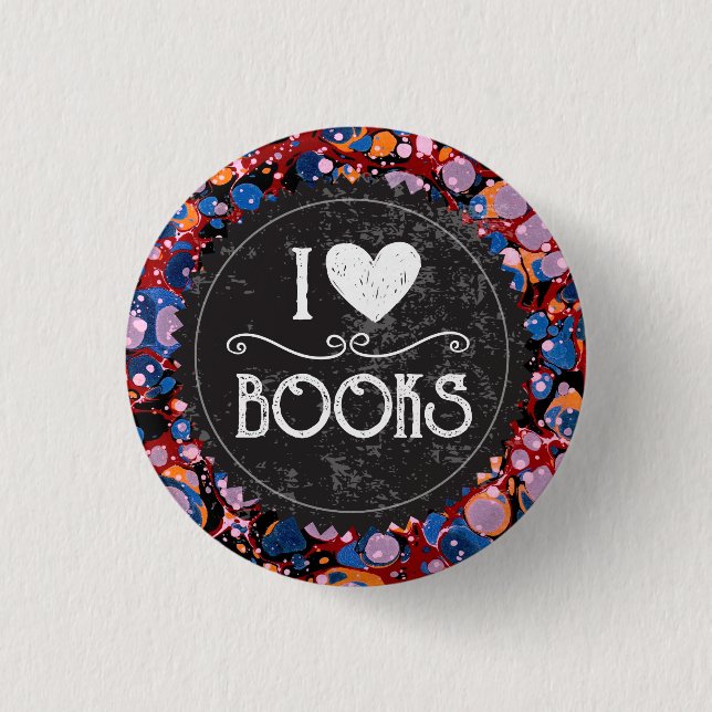 Bóton Redondo 2.54cm "Adoro Livros" (Frente)