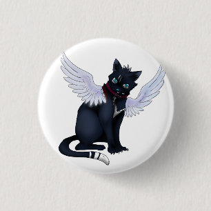Bóton Redondo 2.54cm aint nenhum crachá do gato do anjo