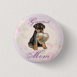 Bóton Redondo 2.54cm Airedale Heart Mãe