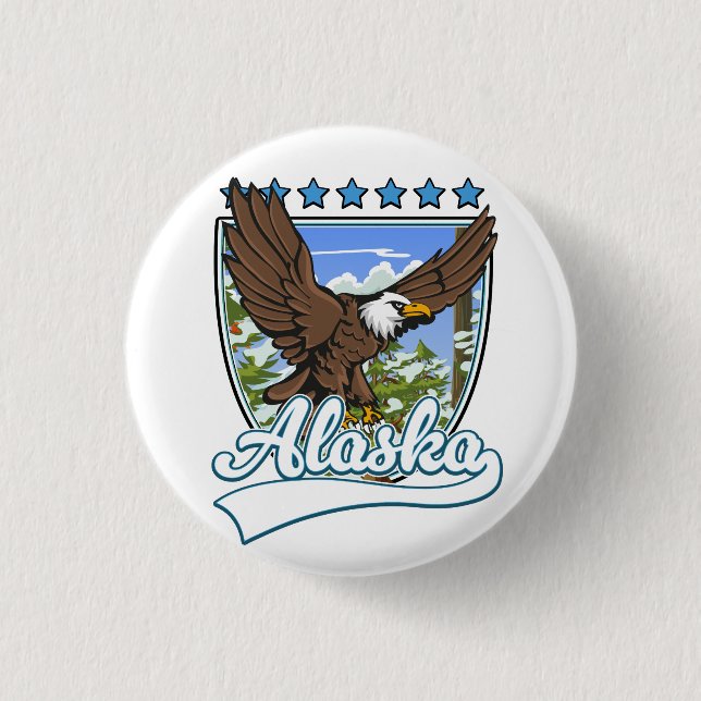 Bóton Redondo 2.54cm Alaska Viagem Patch (Frente)