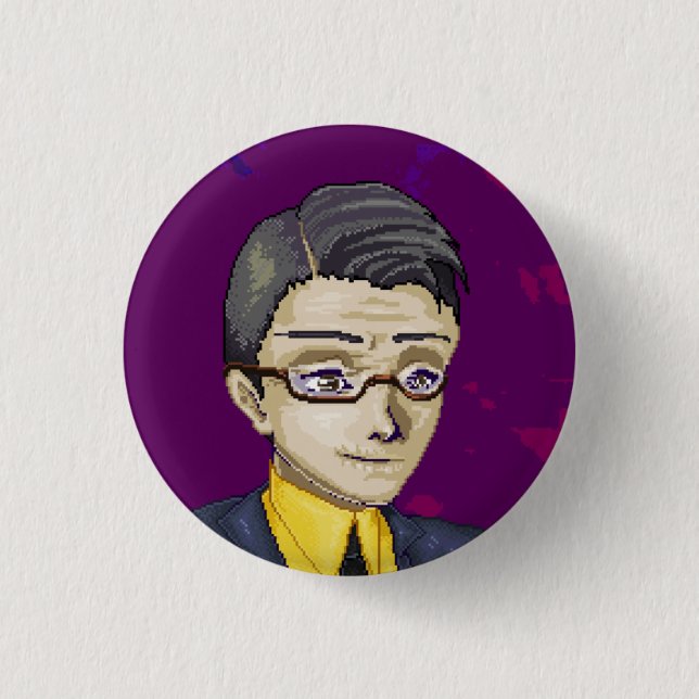 Bóton Redondo 2.54cm Alexander - pequeno pin-back (Frente)