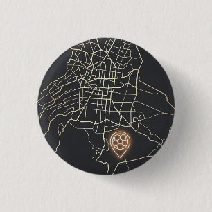 Bóton Redondo 2.54cm Alfinete de Mapa de Futebol Minimalista em Linha d