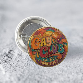Bóton Redondo 2.54cm Alfinete Groovy Retro Gay Club Orgulho LGBTQ