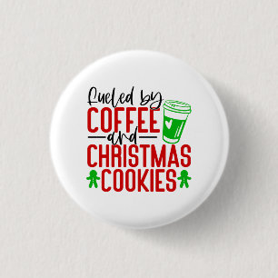Bóton Redondo 2.54cm Alimentado por Café e Biscoitos de Natal-56580