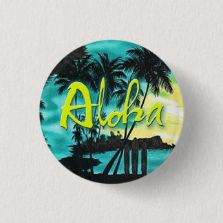 Bóton Redondo 2.54cm Aloha Pin do por do sol do Aqua
