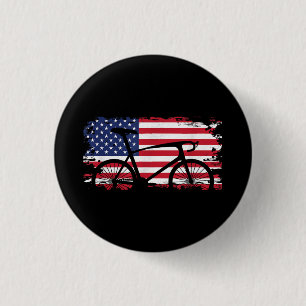 Bóton Redondo 2.54cm American Flag Road Biking Cycling Roupa - Bicycl