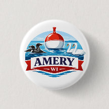 Amery Wisconsin Lake Life Lembrança - Botão
