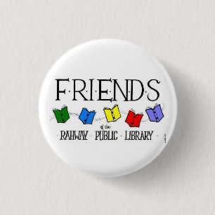 Bóton Redondo 2.54cm Amigos do botão da biblioteca pública de Rahway