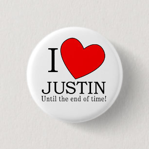 Bóton Redondo 2.54cm Amo o Justin até o fim do tempo!Botão