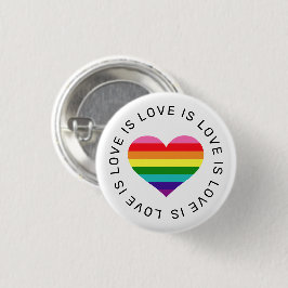 Bóton Redondo 2.54cm Amor é Orgulho gay do Coração Arco-Íris