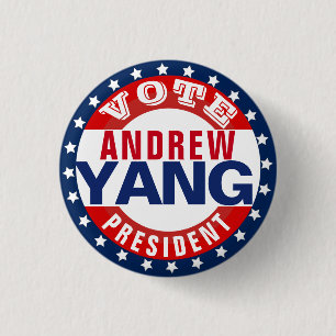 Bóton Redondo 2.54cm Andrew Yang para Presidente