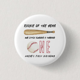 Bóton Redondo 2.54cm Aniversário de 1 ano do Rookie of the Year Basebal