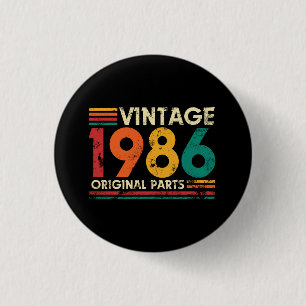 Bóton Redondo 2.54cm Aniversário de 40 anos Peças Originais Vintage 198