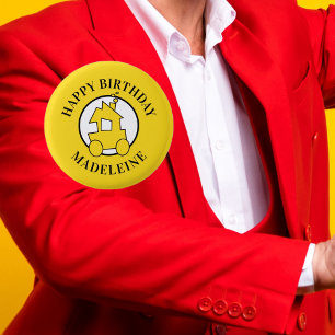 Bóton Redondo 2.54cm Aniversário de criança do comboio