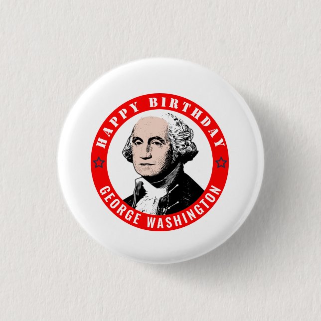 Bóton Redondo 2.54cm aniversário de George Washington (Frente)