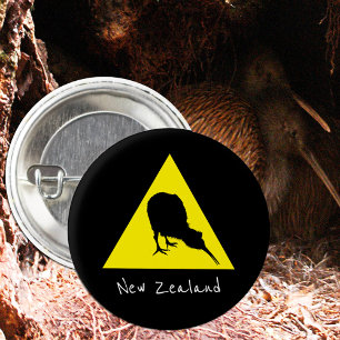 Bóton Redondo 2.54cm Aotearoa & Kiwi Bird, viagem da Nova Zelândia