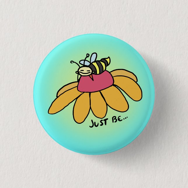 Bóton Redondo 2.54cm Apenas Seja Bee Pin (Frente)