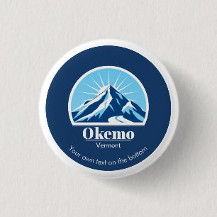 Bóton Redondo 2.54cm Aprenda de souvenir de esqui de Okemo Vermont