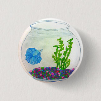 Bóton Redondo 2.54cm Aquarela Betta Fish