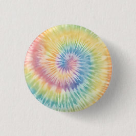 Bóton Redondo 2.54cm Aquarela Pastel Rainbow Tie Dye