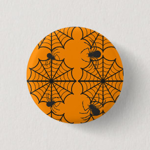 Bóton Redondo 2.54cm Aranha Assustadora Teia de Halloween