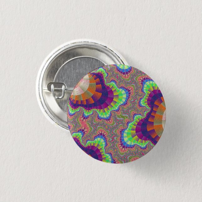 Bóton Redondo 2.54cm Arco Arco Arco-Íris Laranja (Frente & Verso)