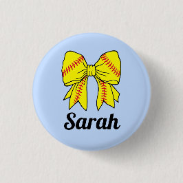 Bóton Redondo 2.54cm Arco de Fita Softball Personalizado