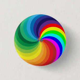 Bóton Redondo 2.54cm Arco-Íris Colorido Mandala