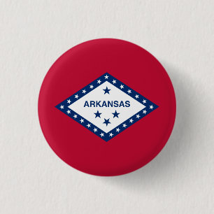 Bóton Redondo 2.54cm Arkansan Flag, Flag do Arkansas
