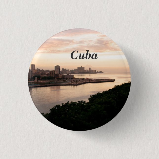 Bóton Redondo 2.54cm Arquitectura da cidade cubana (Frente)