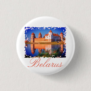 Bóton Redondo 2.54cm Arquitetura do Castelo de Mir na Bielorrússia - Br