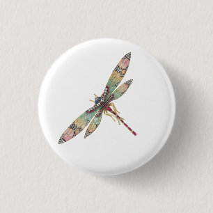 Bóton Redondo 2.54cm Art Nouveau Dragonfly
