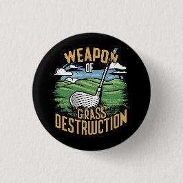 Bóton Redondo 2.54cm Arte de Golfe Arma de Destruição de Grama