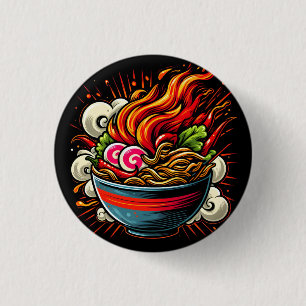 Bóton Redondo 2.54cm Arte de Rua de Ramen Japonês Apimentado