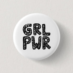 Bóton Redondo 2.54cm Arte de Tipografia de Energia de Rapariga GRL PWR