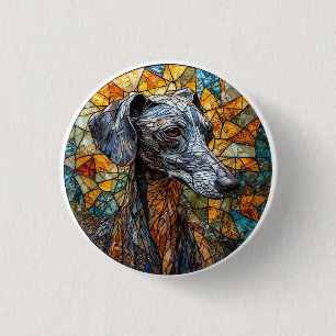 Bóton Redondo 2.54cm Arte de Vidro Pintado de Cachorro Galgo Italiano
