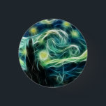 Bóton Redondo 2.54cm Arte do Fractal de Van Gogh da noite estrelado<br><div class="desc">Para mais goste disto, visita Sobre este design: A noite estrelado é uma pintura pelo artista holandês Vincent van Gogh, e descreve a vista fora de sua janela da sala do sanitorium na noite. Foi pintada segundo as informações recebidas da memória durante o dia. A noite estrelado é considerada tipicamente...</div>