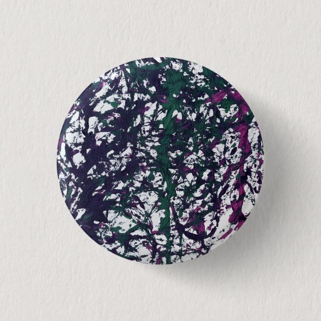 Bóton Redondo 2.54cm Arte em Mármore Roxo, Verde, Rosa (Frente)