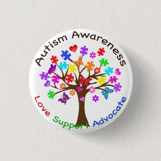 Bóton Redondo 2.54cm Árvore de Consciência do Autismo