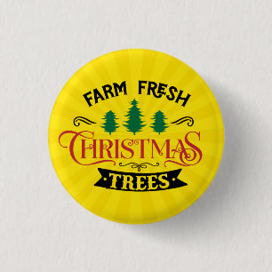Bóton Redondo 2.54cm Árvores de Natal frescas fazenda- 54394