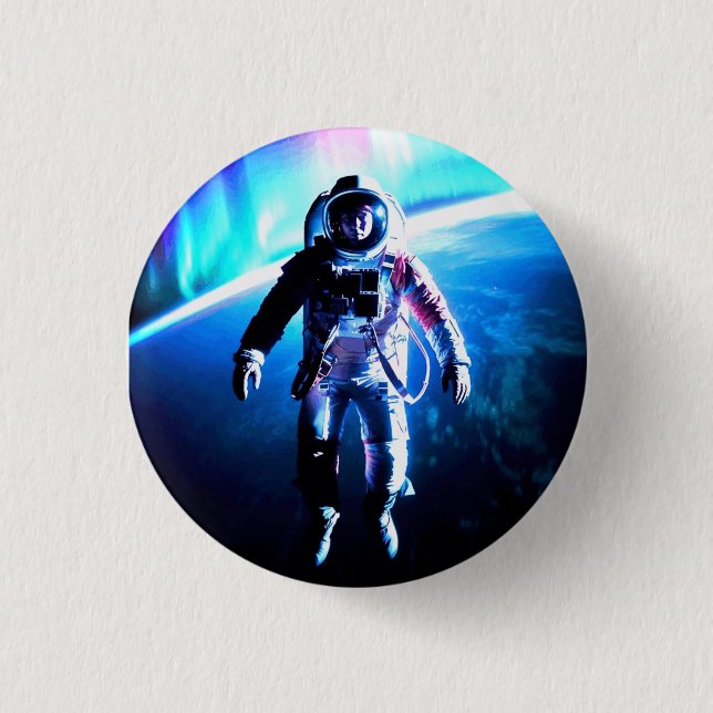 BÓTON REDONDO 2.54CM ASTRONAUTA SEM CORDA  (Frente)