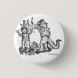 Bóton Redondo 2.54cm Astronauta versus Dinossauro o