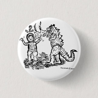 Bóton Redondo 2.54cm Astronauta versus Dinossauro o