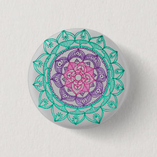Bóton Redondo 2.54cm Aterrando o Pin da mandala por Megaflora